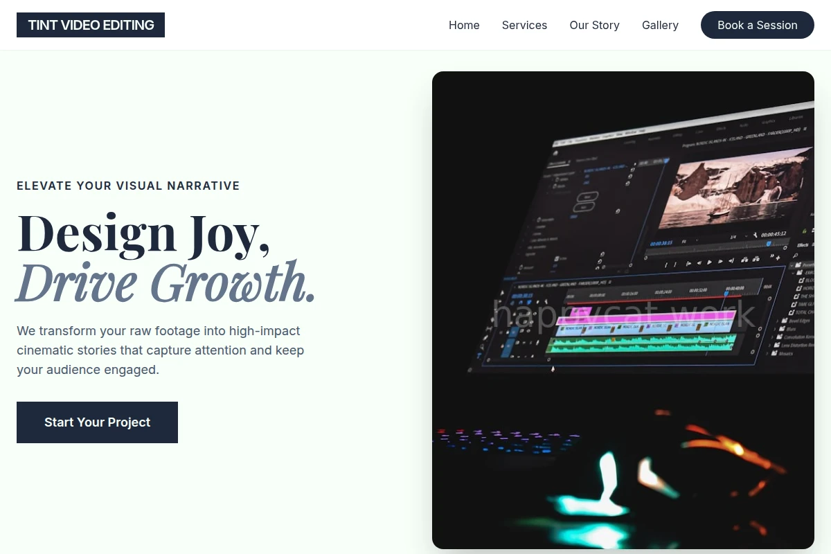 Tint Video Editing